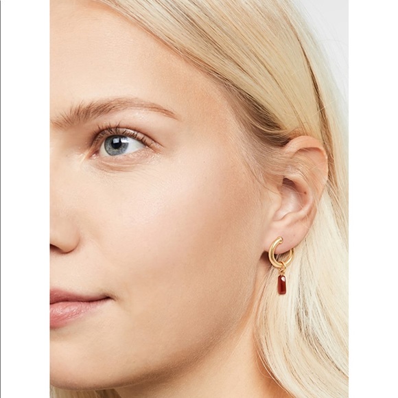 Madewell Chunky Small Hoops with Charms Earring
